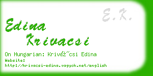 edina krivacsi business card